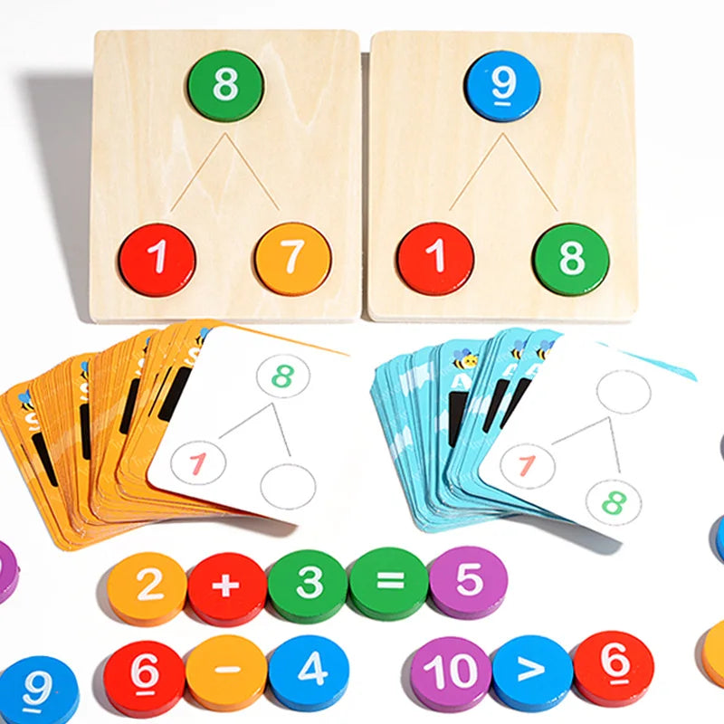 Math Wooden Montessori Number Cognition Counting Board