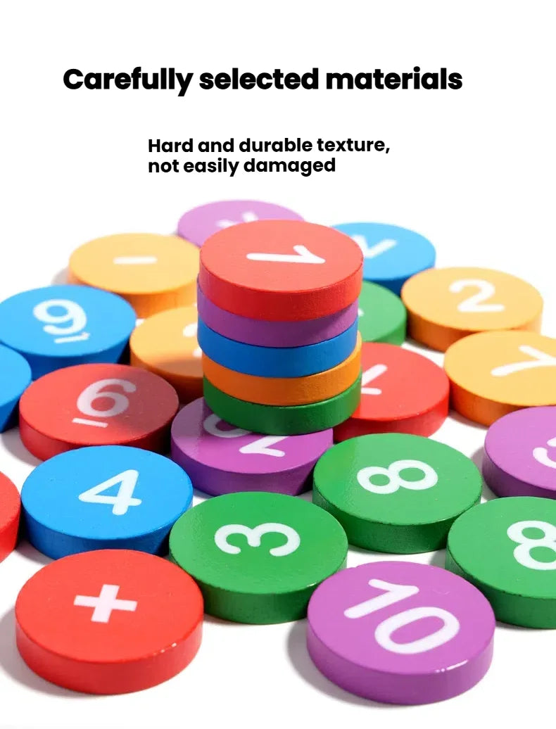 Math Wooden Montessori Number Cognition Counting Board