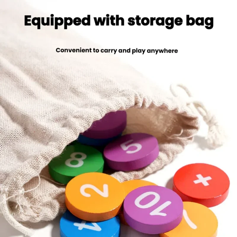 Math Wooden Montessori Number Cognition Counting Board