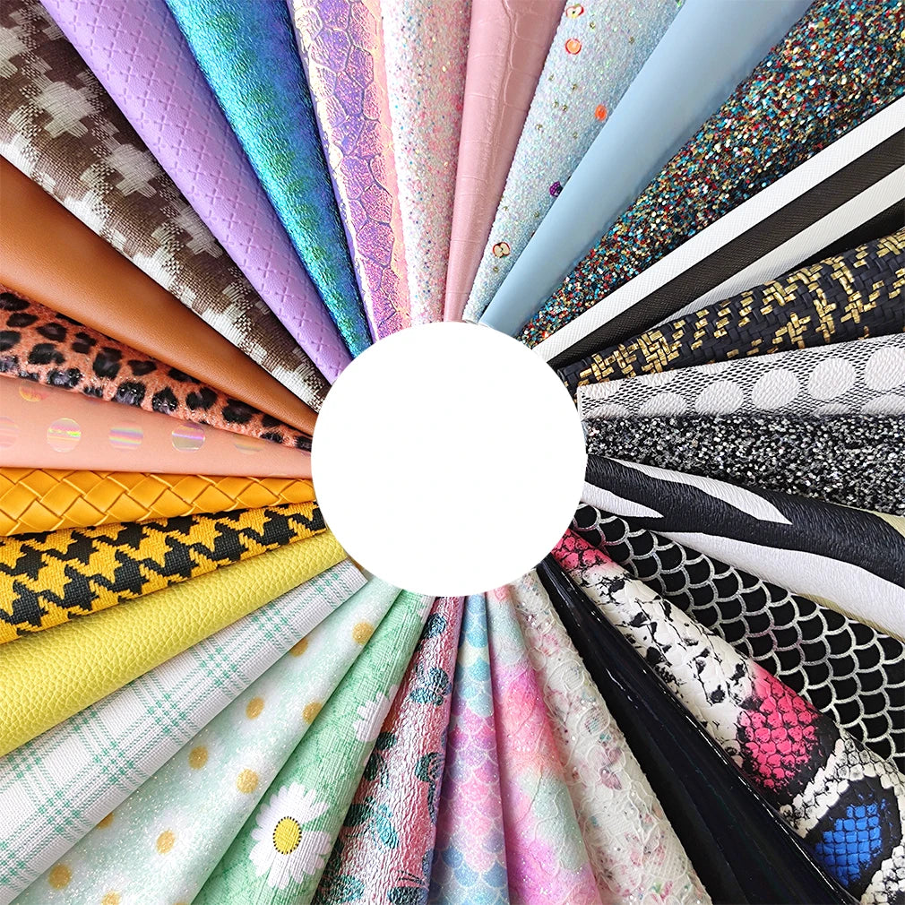 30pcs 8x12 Inch Mix A4 Random Printed Sewing Machine Faux Leather Sheets/Set for Making Earring Hair Bow sewing