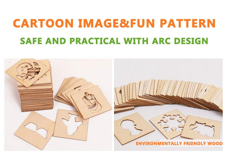 100pcs wooden Craft Stencils