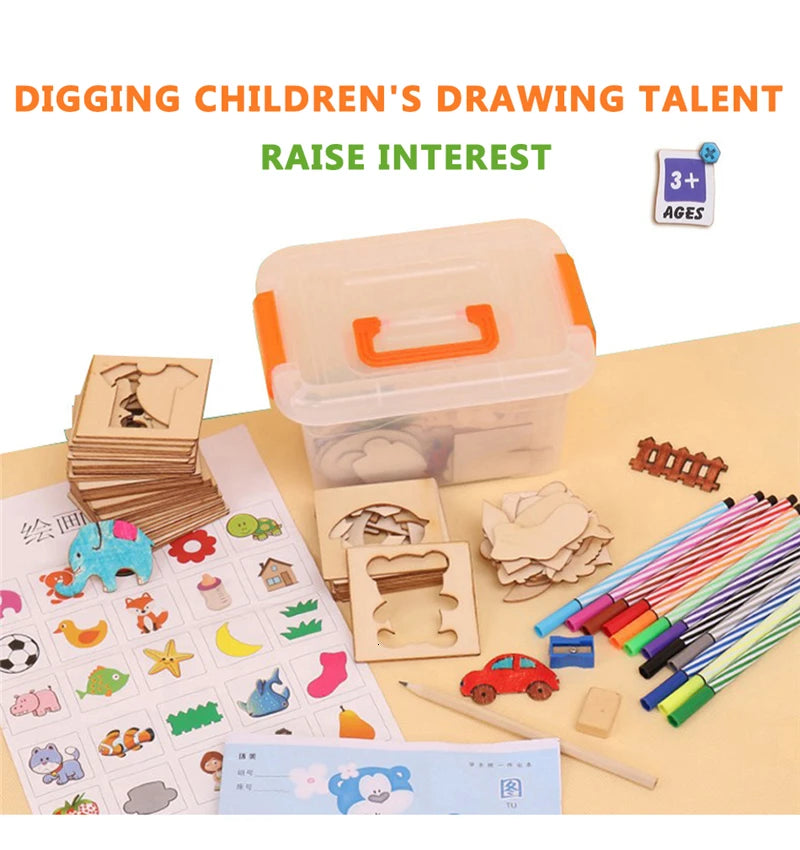 100pcs wooden Craft Stencils