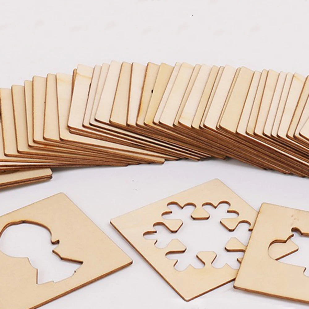 100pcs wooden Craft Stencils