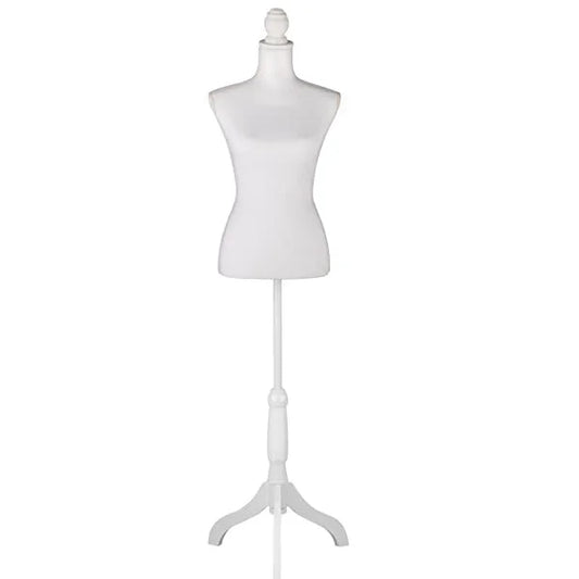 White Eco-Friendly Female Dress Form Torso Mannequin Stand 52-67 Inch Height Adjustable for Sewing