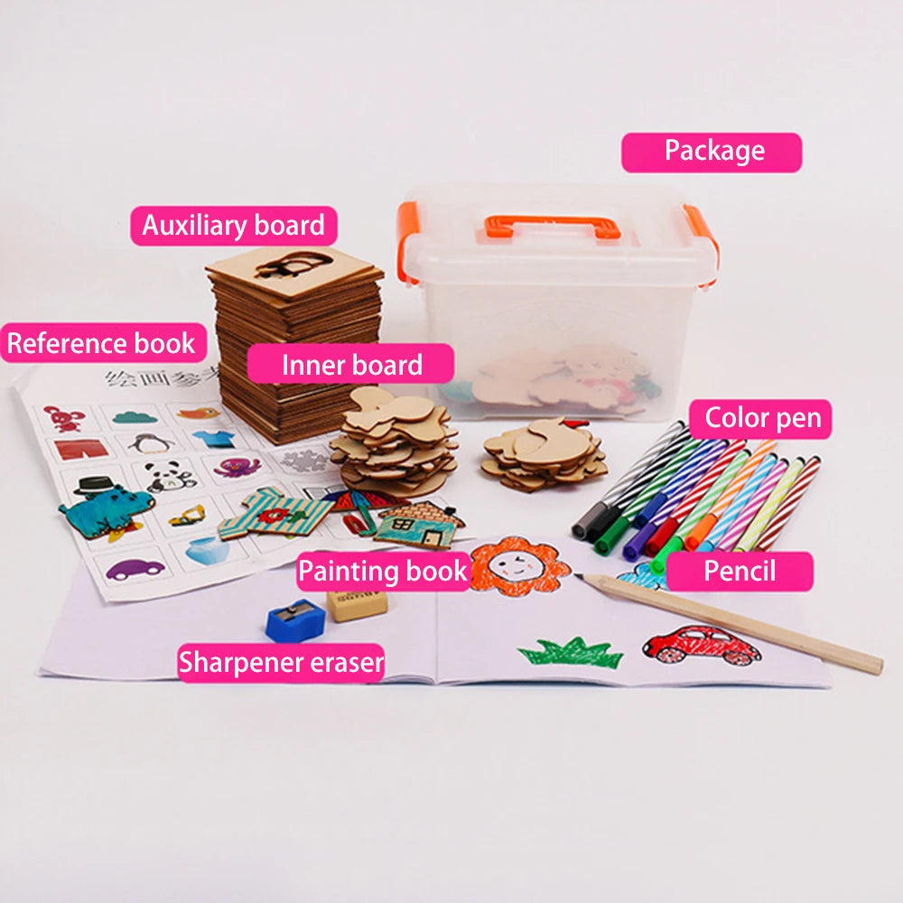 100pcs wooden Craft Stencils