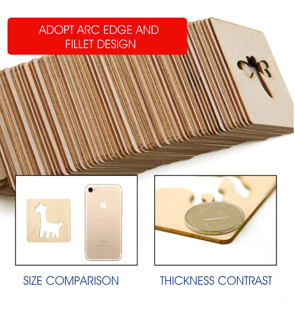 100pcs wooden Craft Stencils