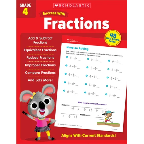 Scholastic Success with Fractions Grade 4 Workbook