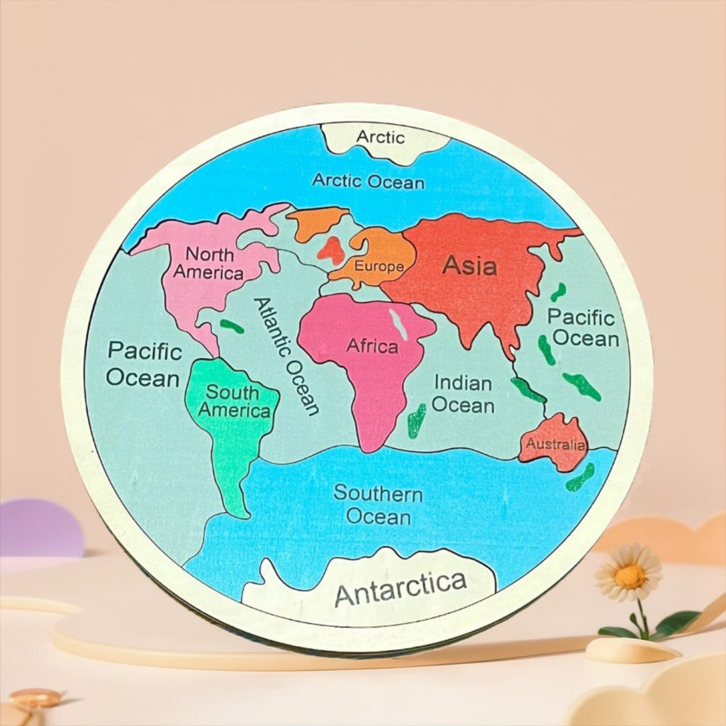 Wooden Seven Continents Puzzle