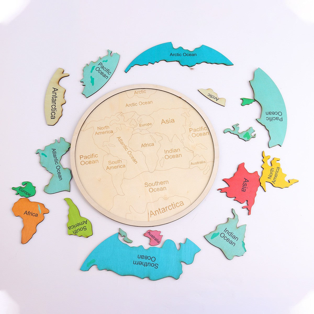 Wooden Seven Continents Puzzle