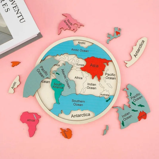 Wooden Seven Continents Puzzle