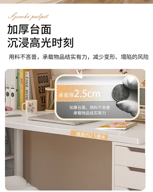 Computer desk with drawers