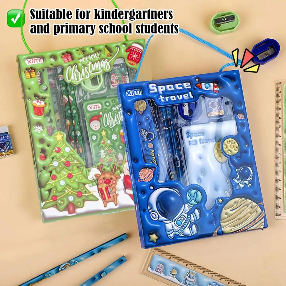 6-Piece Writing Tools 3D Raised Design