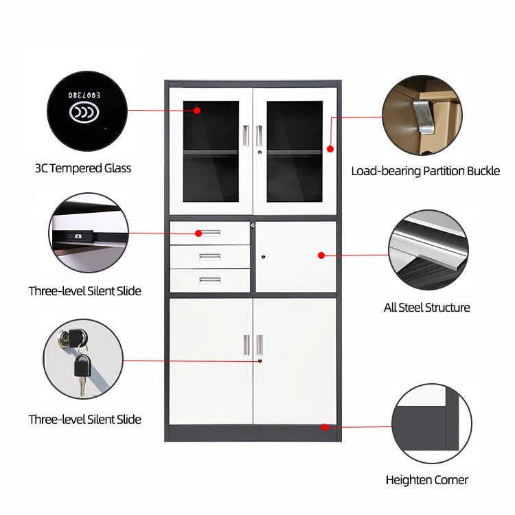 Metal Bookcase Cabinet