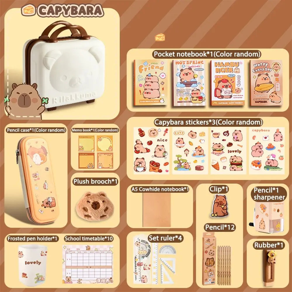 Large Capacity Capybara Stationery Set Pencil Case