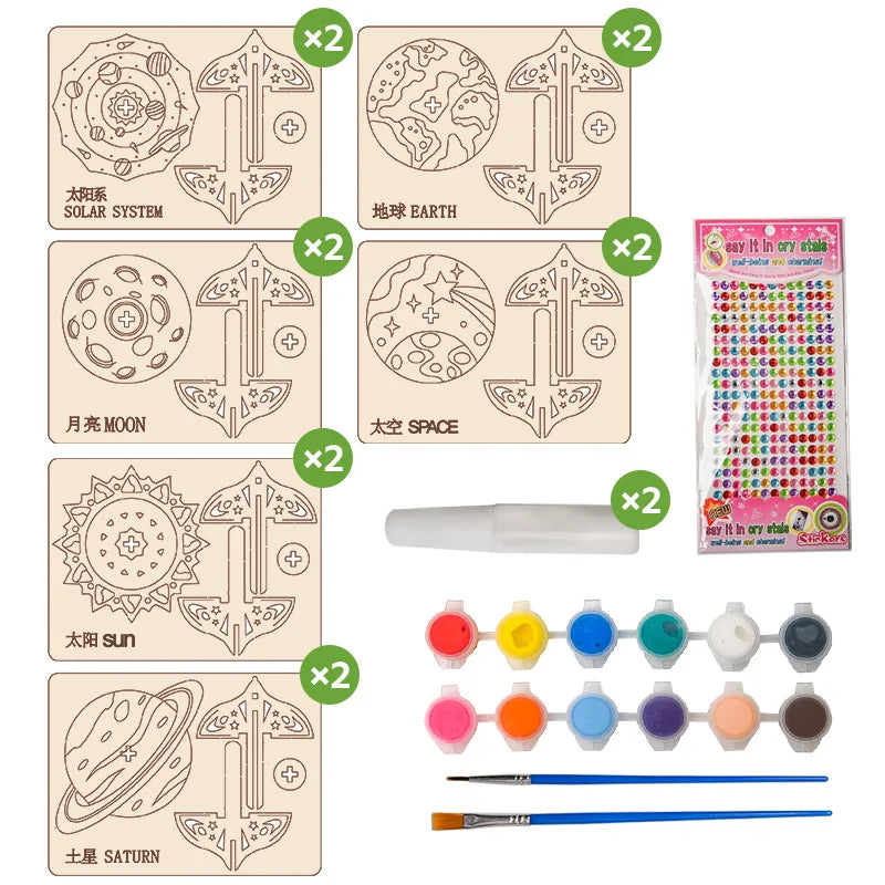 Planetary Gyroscope Assembly Painting STEM Kit