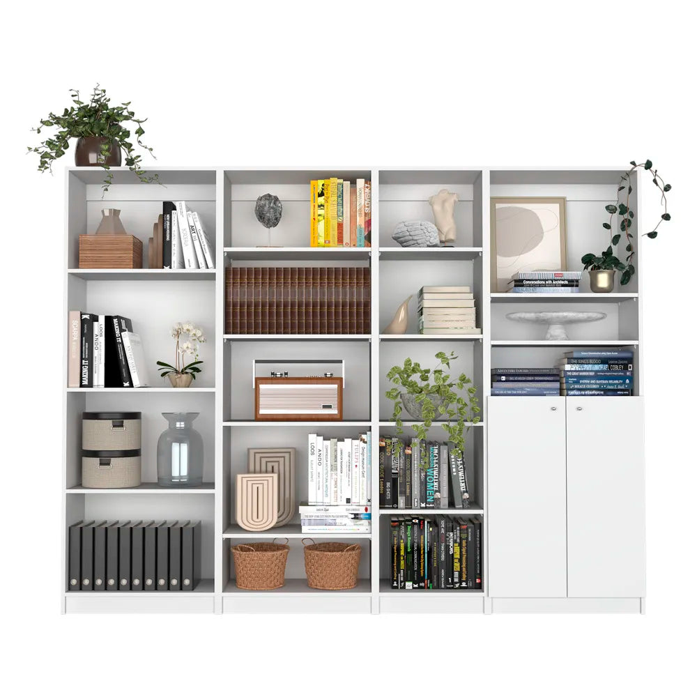 Dupree 4 Piece Home Bookcase set