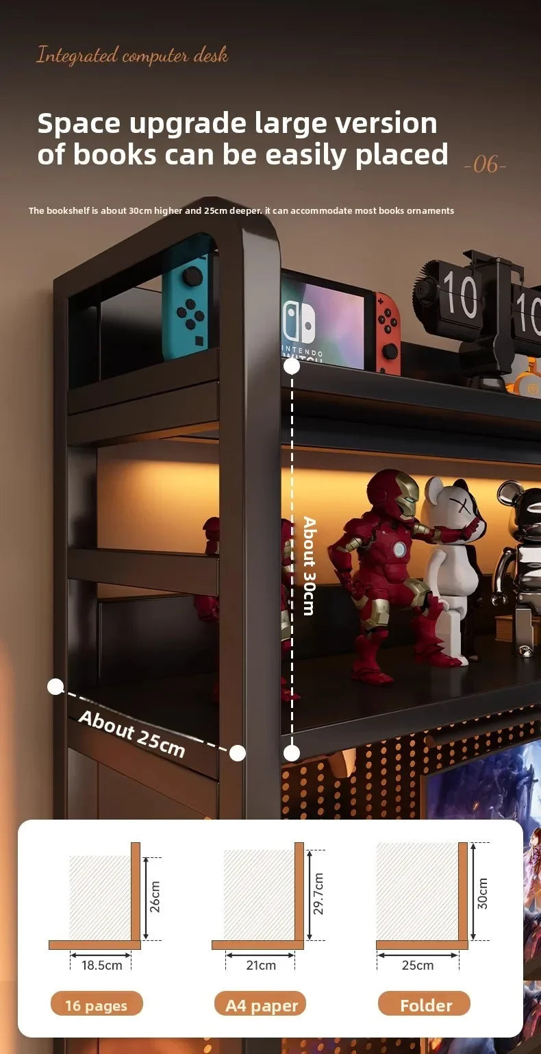 Desk bookshelf integrated desk with hole board