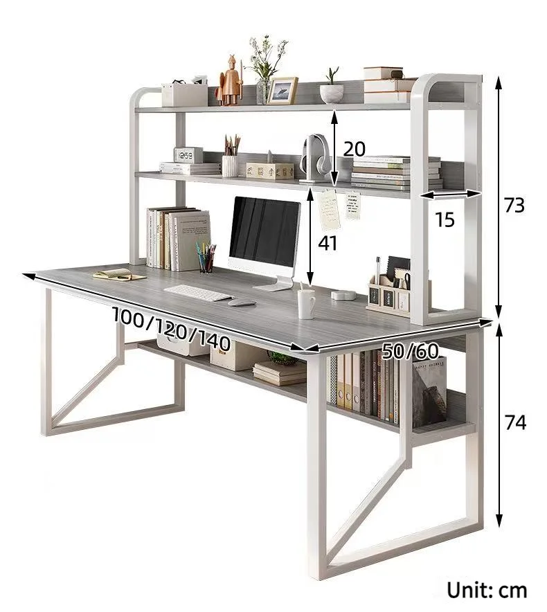 Modern Integrated Desk And Bookshelf