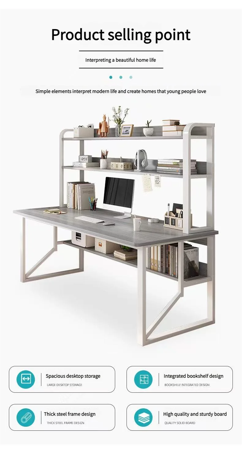 Modern Integrated Desk And Bookshelf