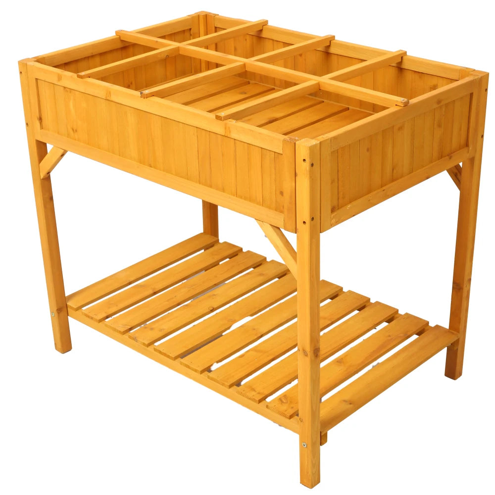 Raised Garden Bed with Legs, with 8 grid