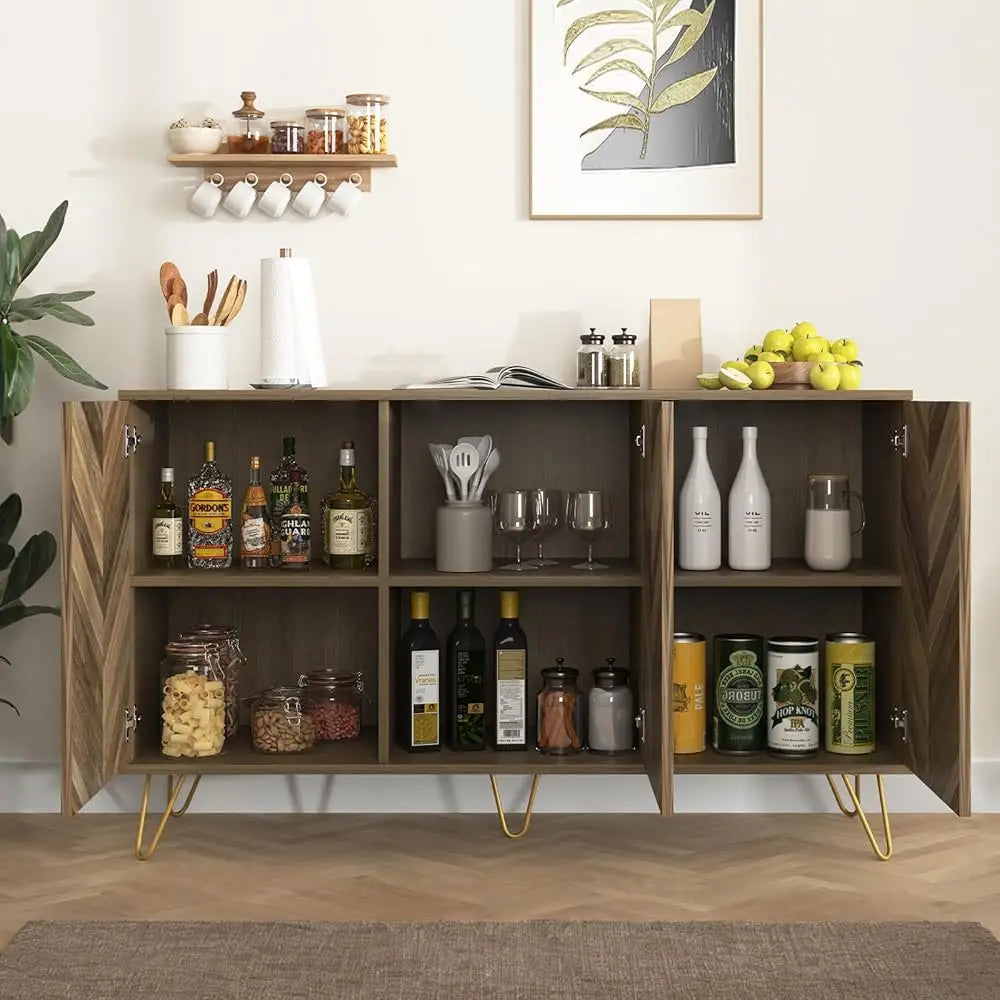 Sideboard Buffet Cabinet,Modern Storage Cabinet With 3 Door