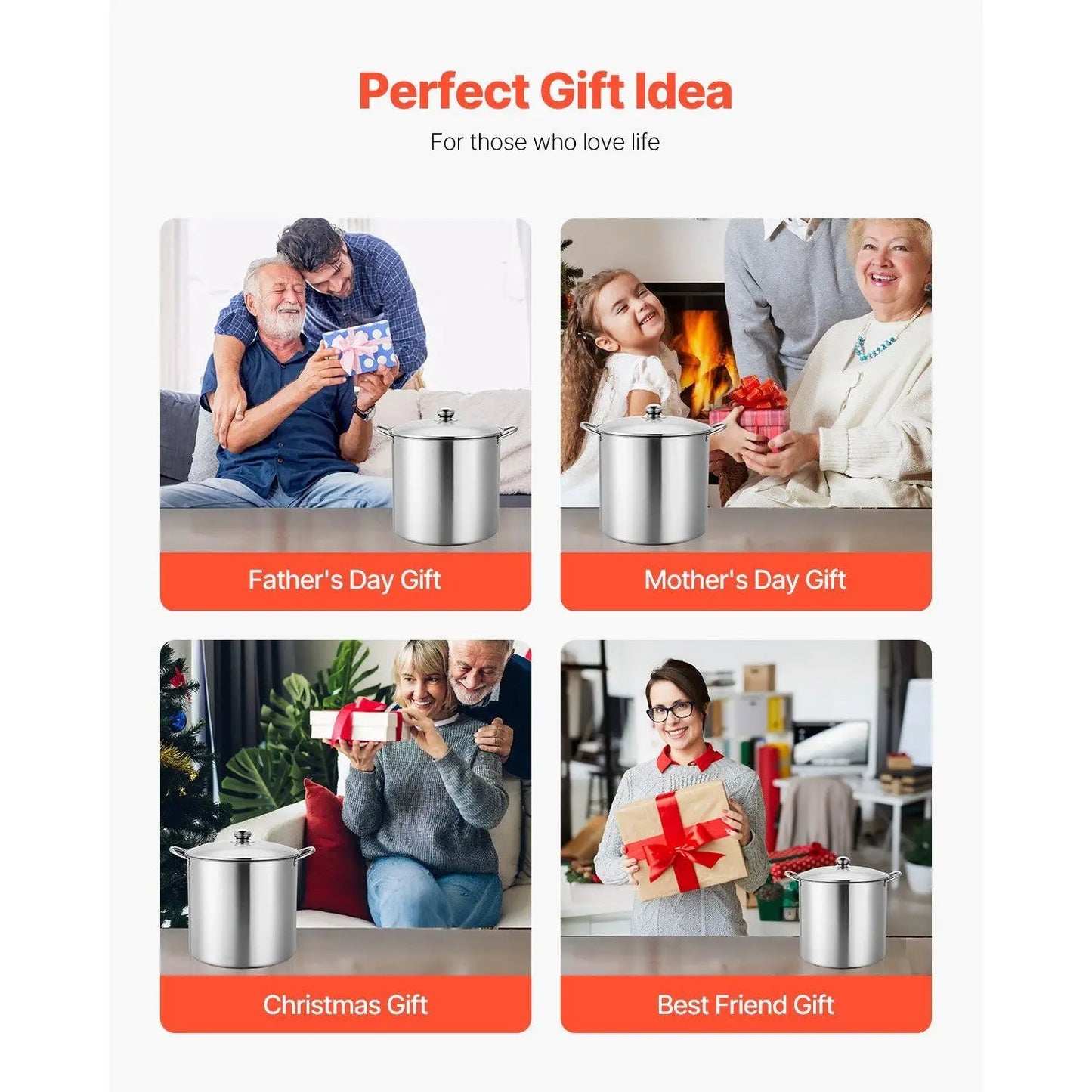 21 QT Stainless Steel Waterbath Canner with Rack and Glass Lid Soup & Stock Pots Canning Pot