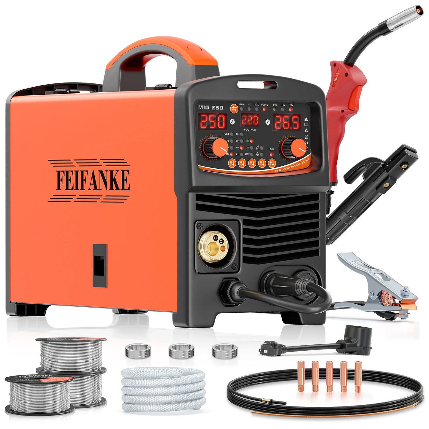 MIG Welder 110V/220V, 6 In 1 Aluminum MIG Welding Machine Metal Craft