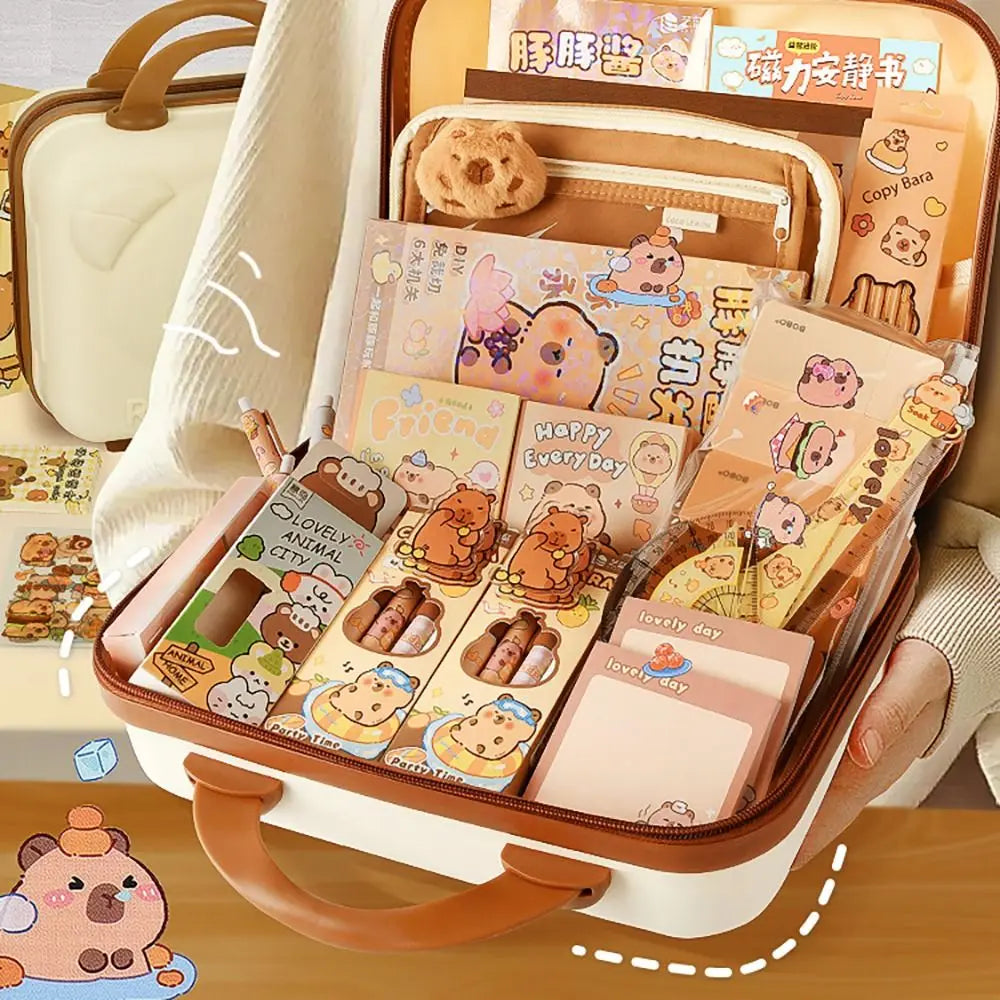 Large Capacity Capybara Stationery Set Pencil Case