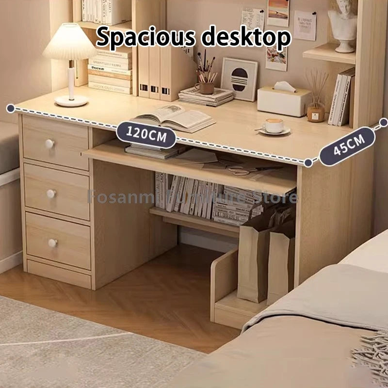 All-in-One Computer Desk with Storage Drawers and Shelf