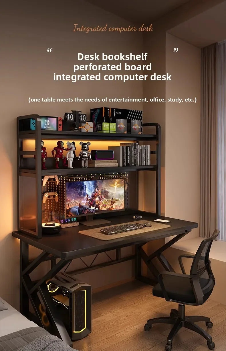 Desk bookshelf integrated desk with hole board
