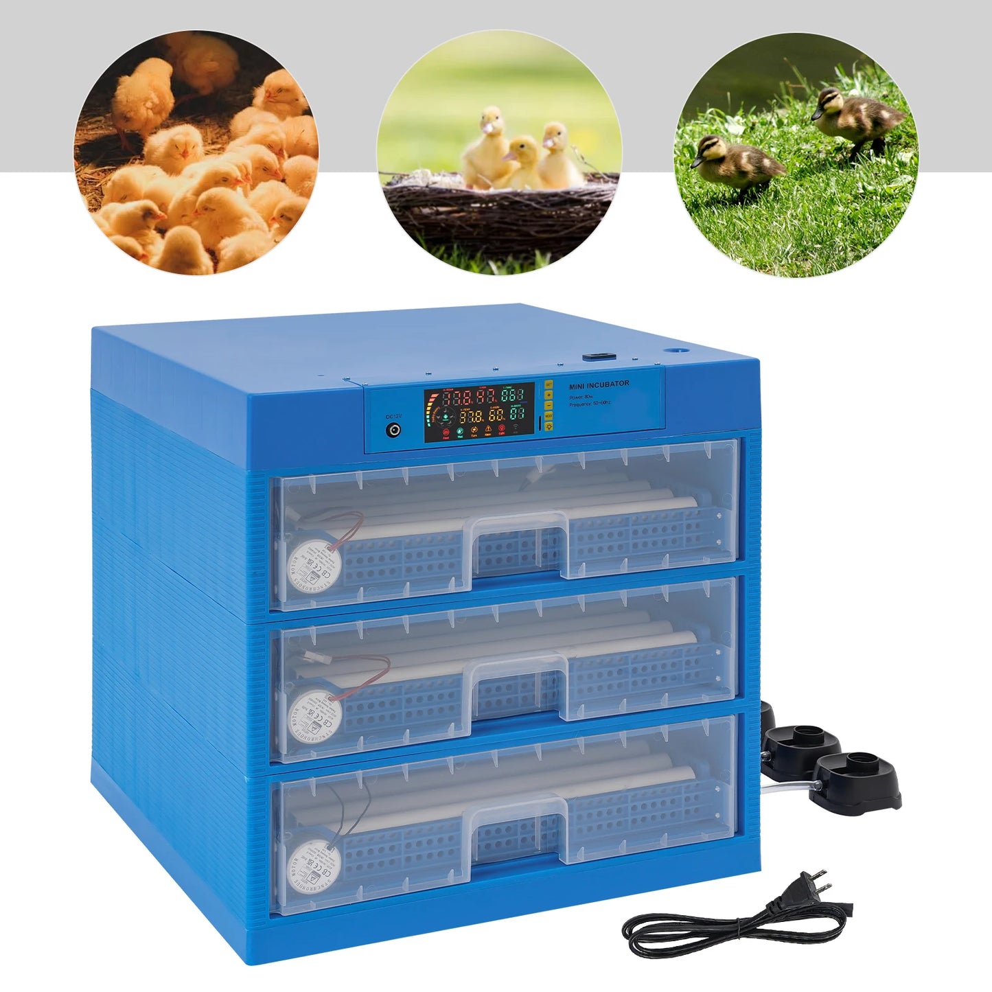 128/192 Chicken Egg Incubator With Automatic Turning & Humidity Control