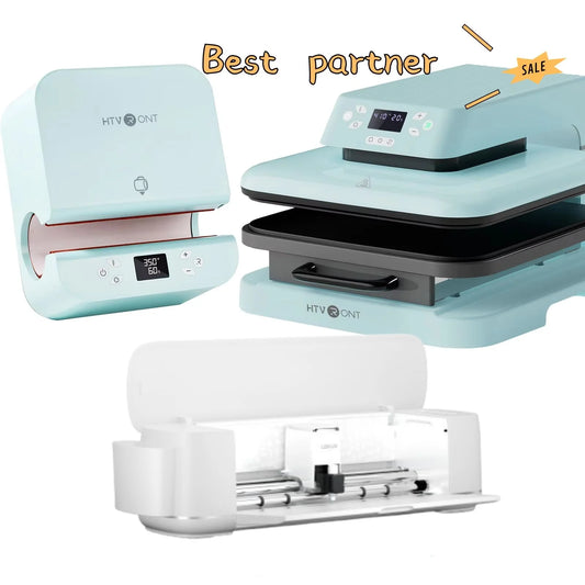 Bundle Auto Heat Press Machine & Tumbler Heat Press & Vinyl Plotter Cutting Machine Craft Bundle