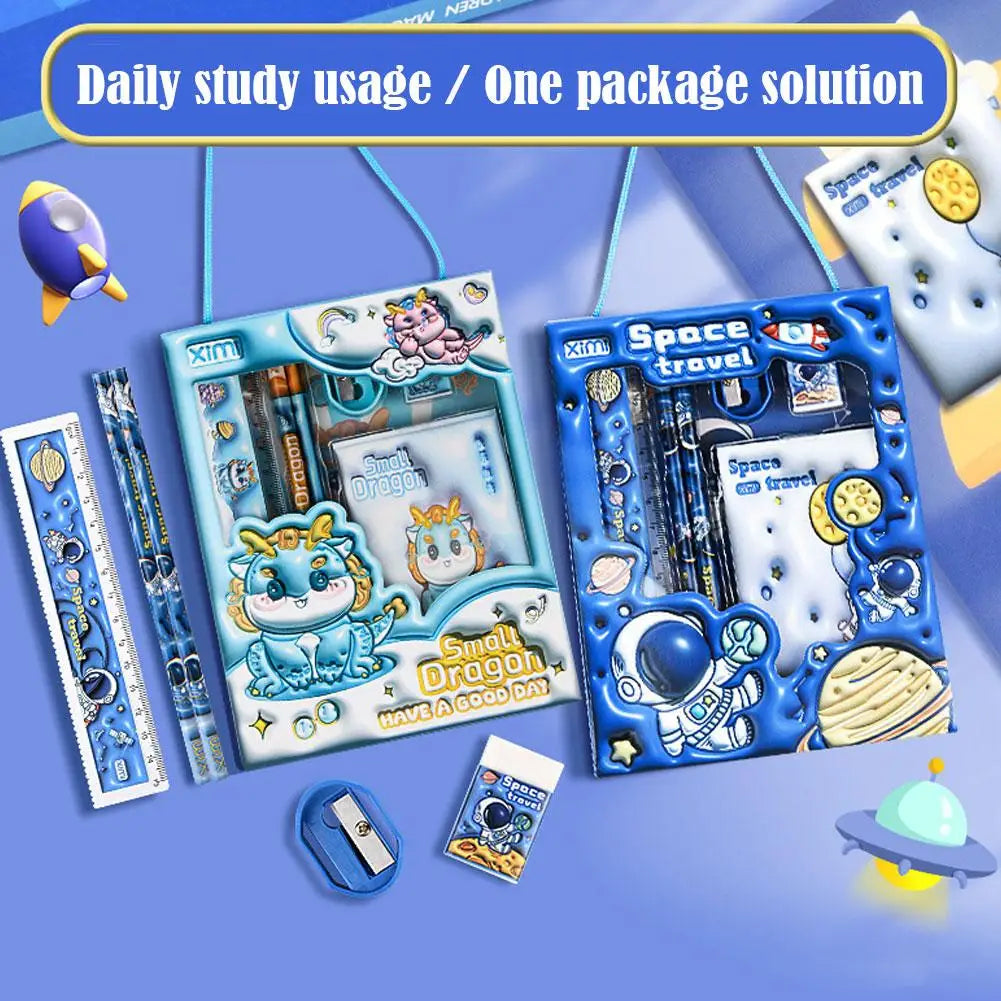 6-Piece Writing Tools 3D Raised Design