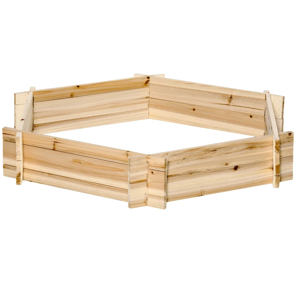 Wooden Raised Garden Bed, Hexagon