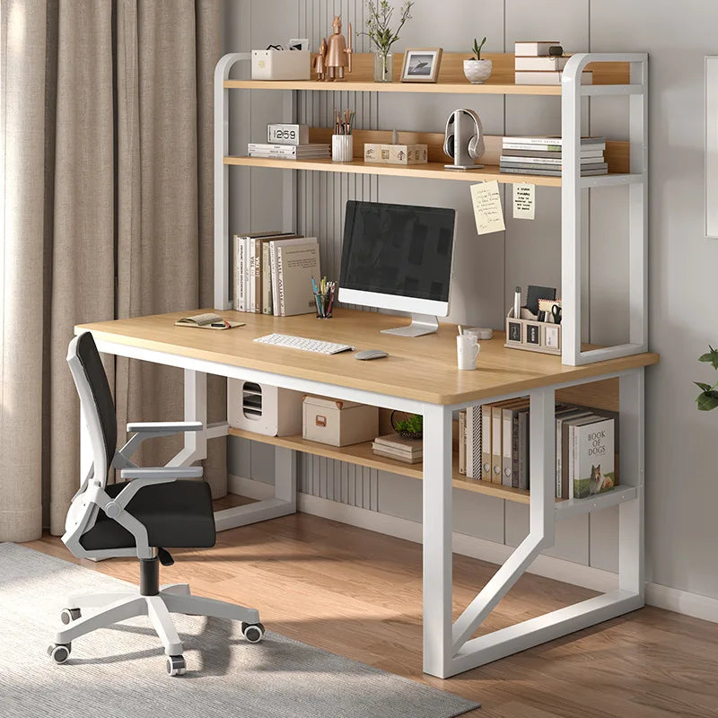 Modern Integrated Desk And Bookshelf