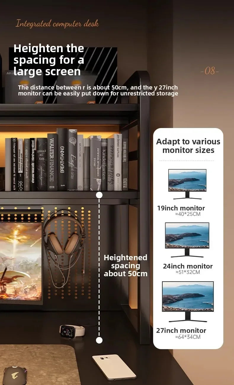 Desk bookshelf integrated desk with hole board