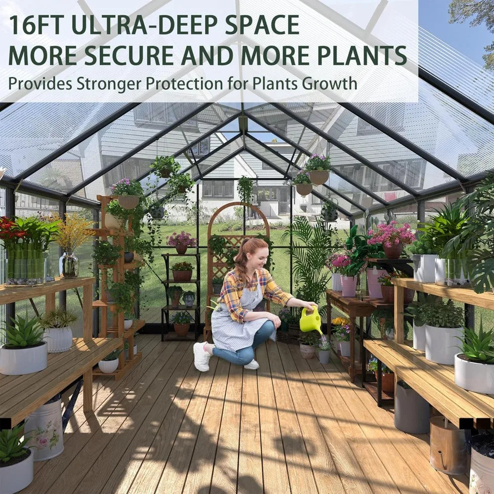Polycarbonate Greenhouses, 8x16 FT