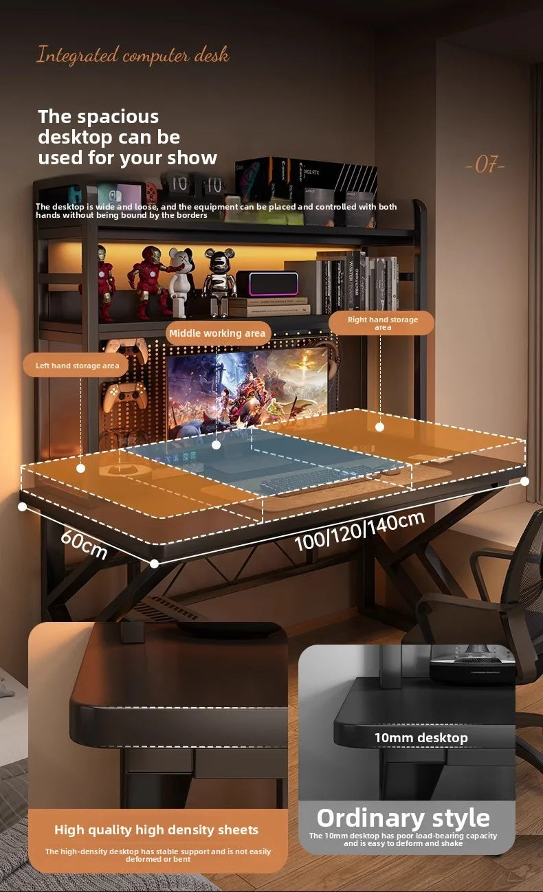 Desk bookshelf integrated desk with hole board