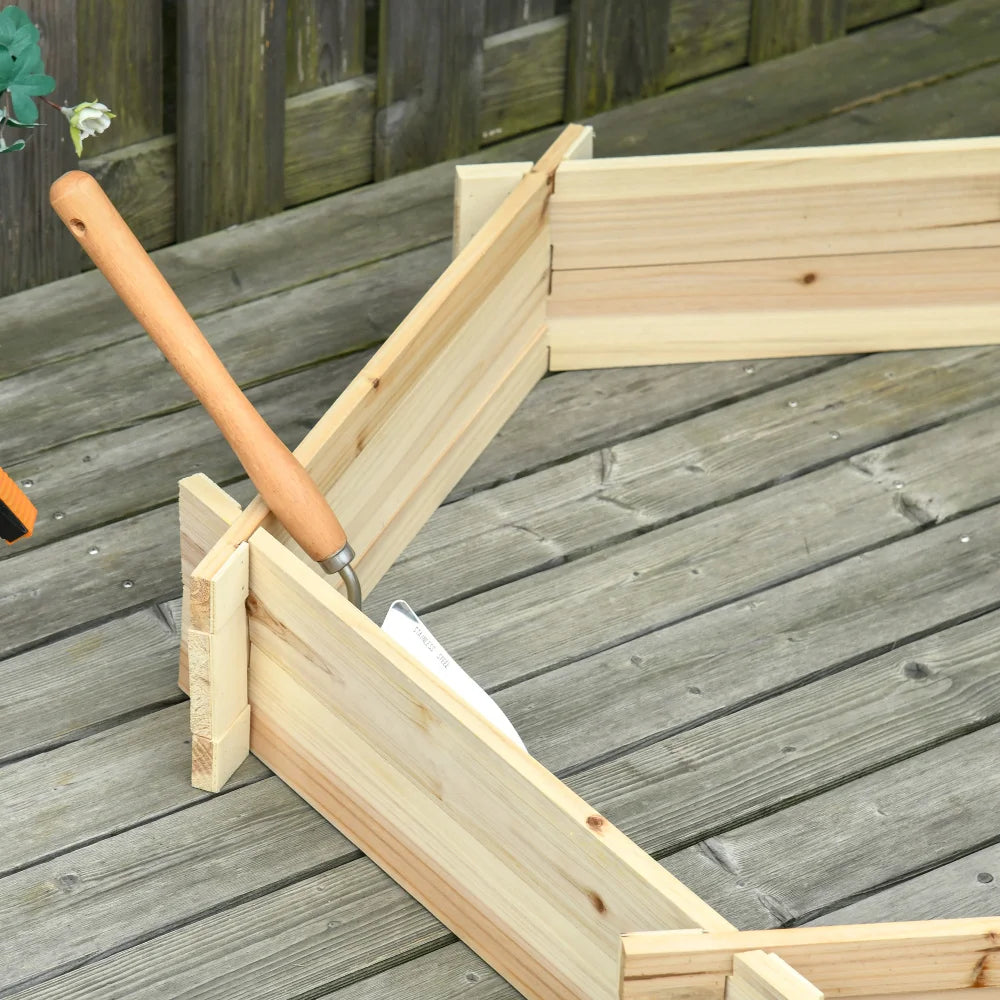 Wooden Raised Garden Bed, Hexagon