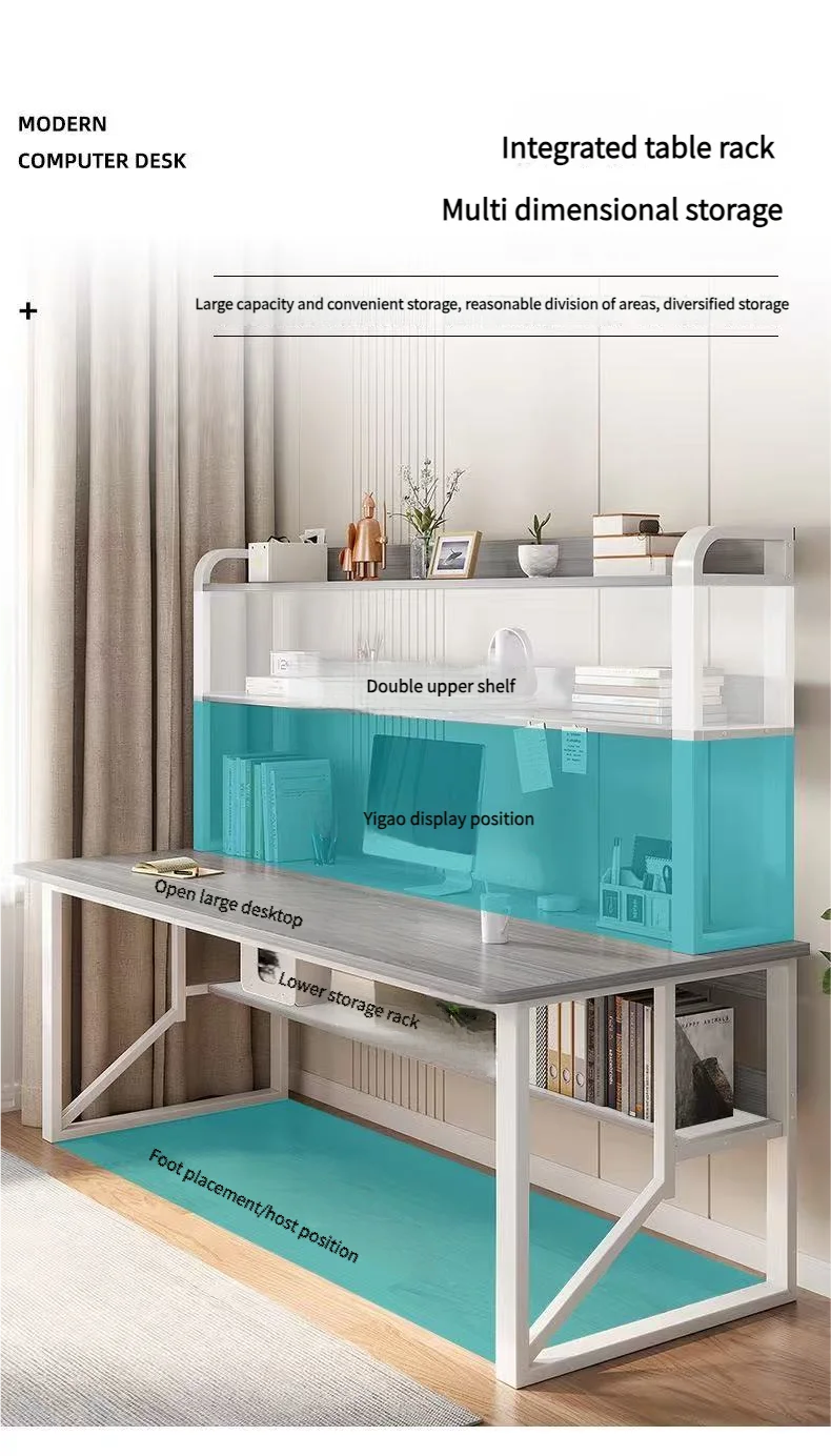 Modern Integrated Desk And Bookshelf
