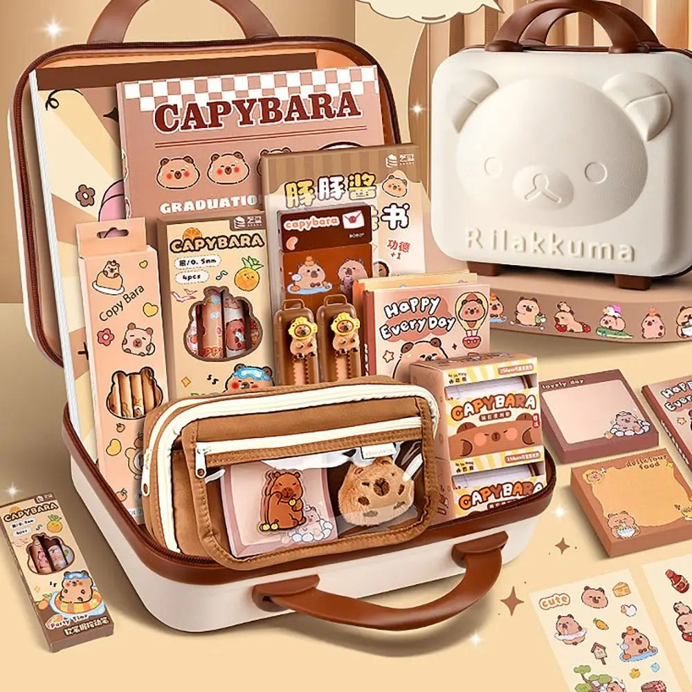 Large Capacity Capybara Stationery Set Pencil Case