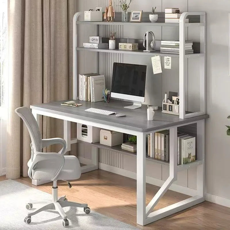 Modern Integrated Desk And Bookshelf