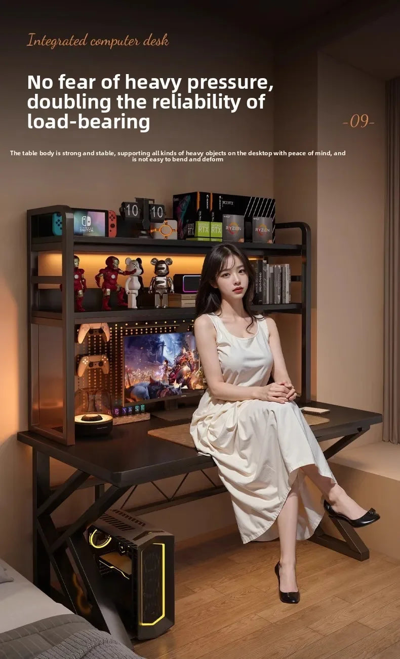 Desk bookshelf integrated desk with hole board