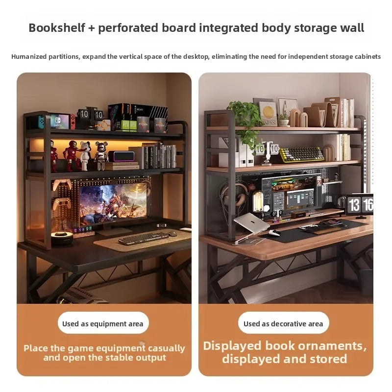 Desk bookshelf integrated desk with hole board
