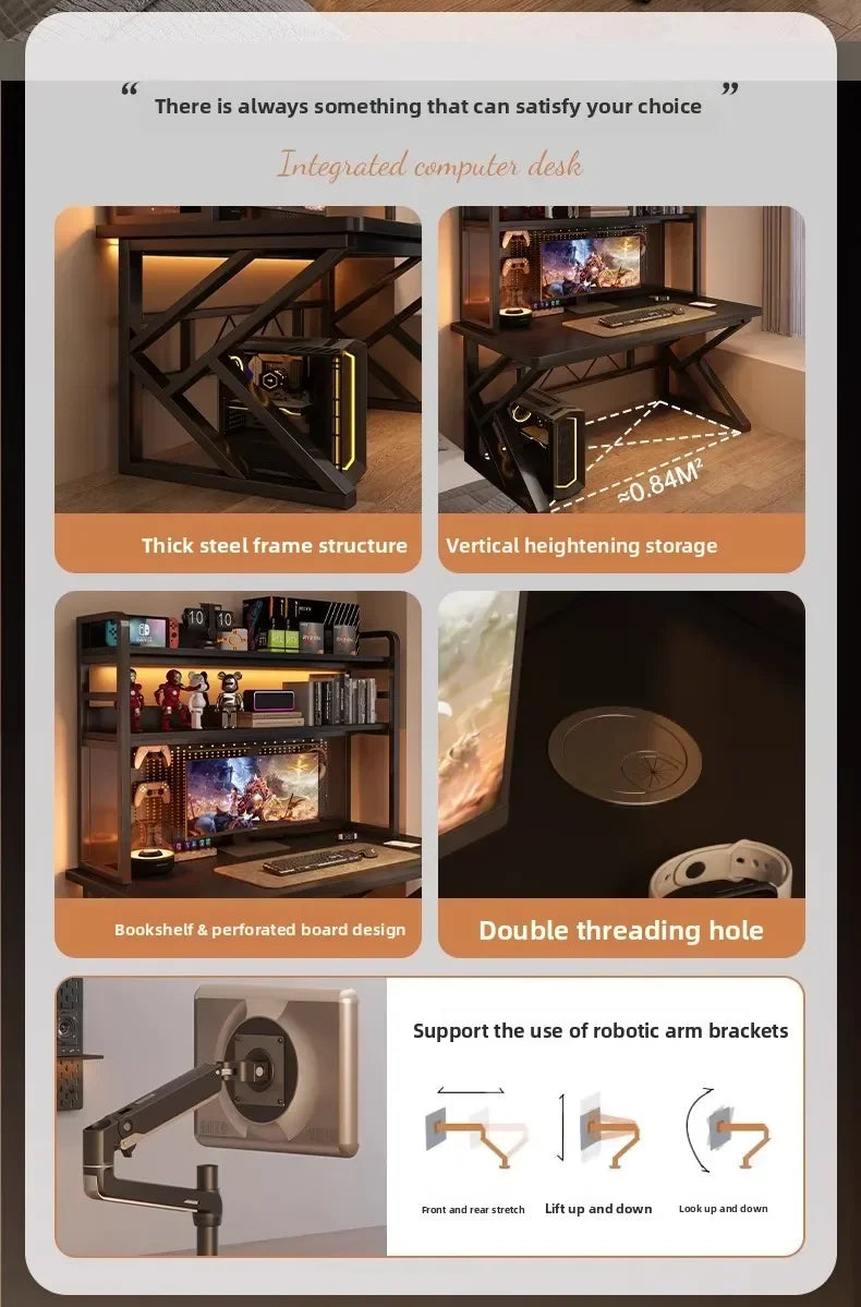 Desk bookshelf integrated desk with hole board