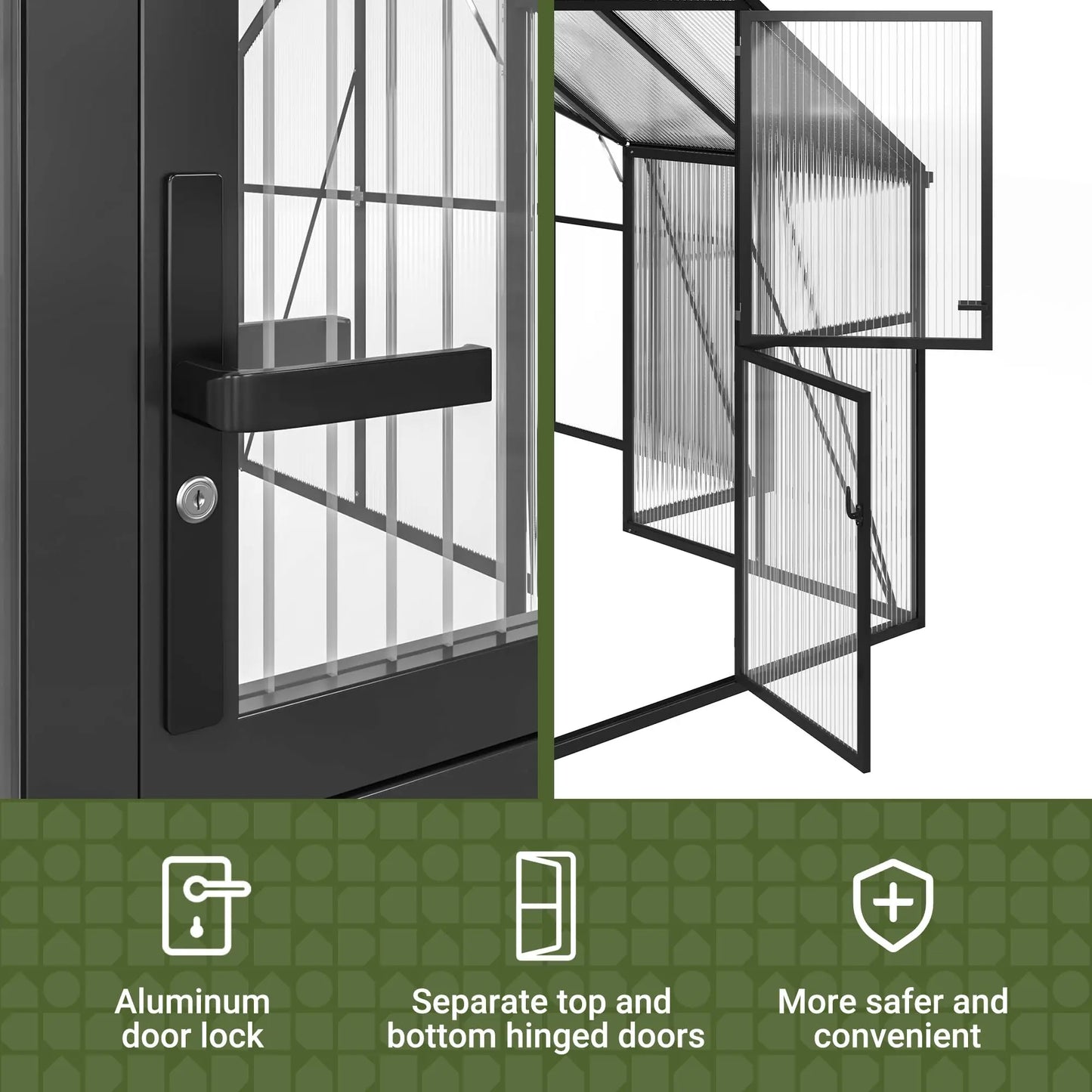 T-Shape 12x12FT Polycarbonate Greenhouse