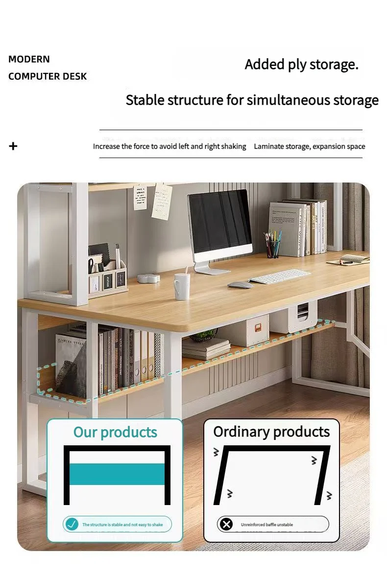 Modern Integrated Desk And Bookshelf
