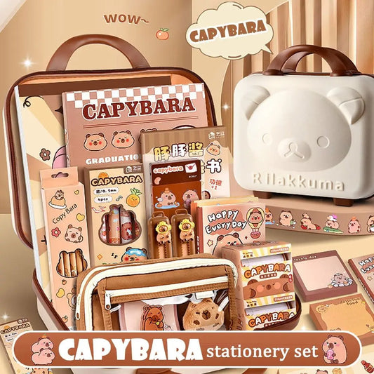 Large Capacity Capybara Stationery Set Pencil Case