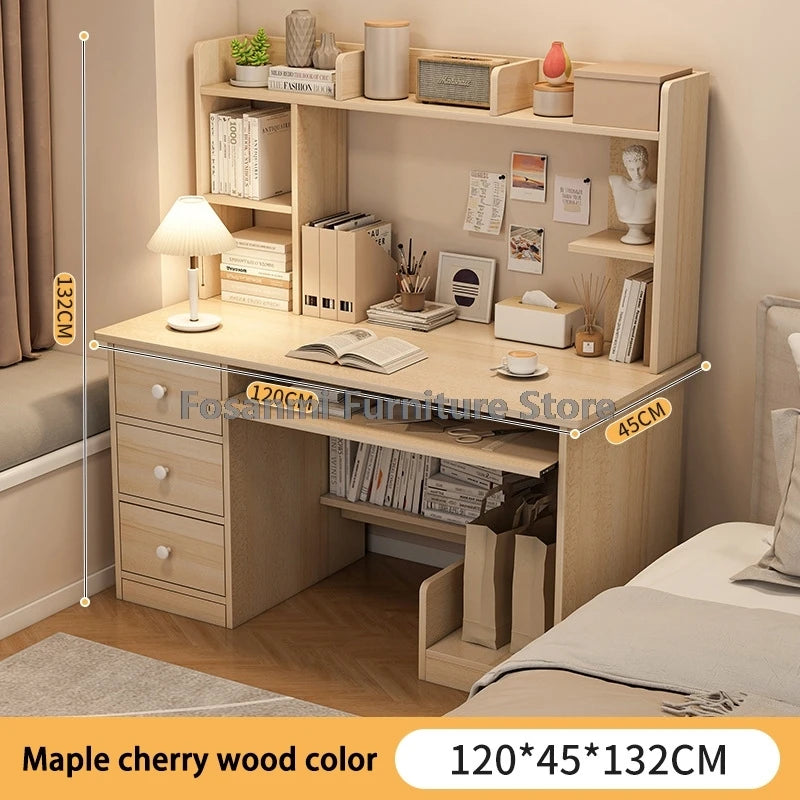 All-in-One Computer Desk with Storage Drawers and Shelf