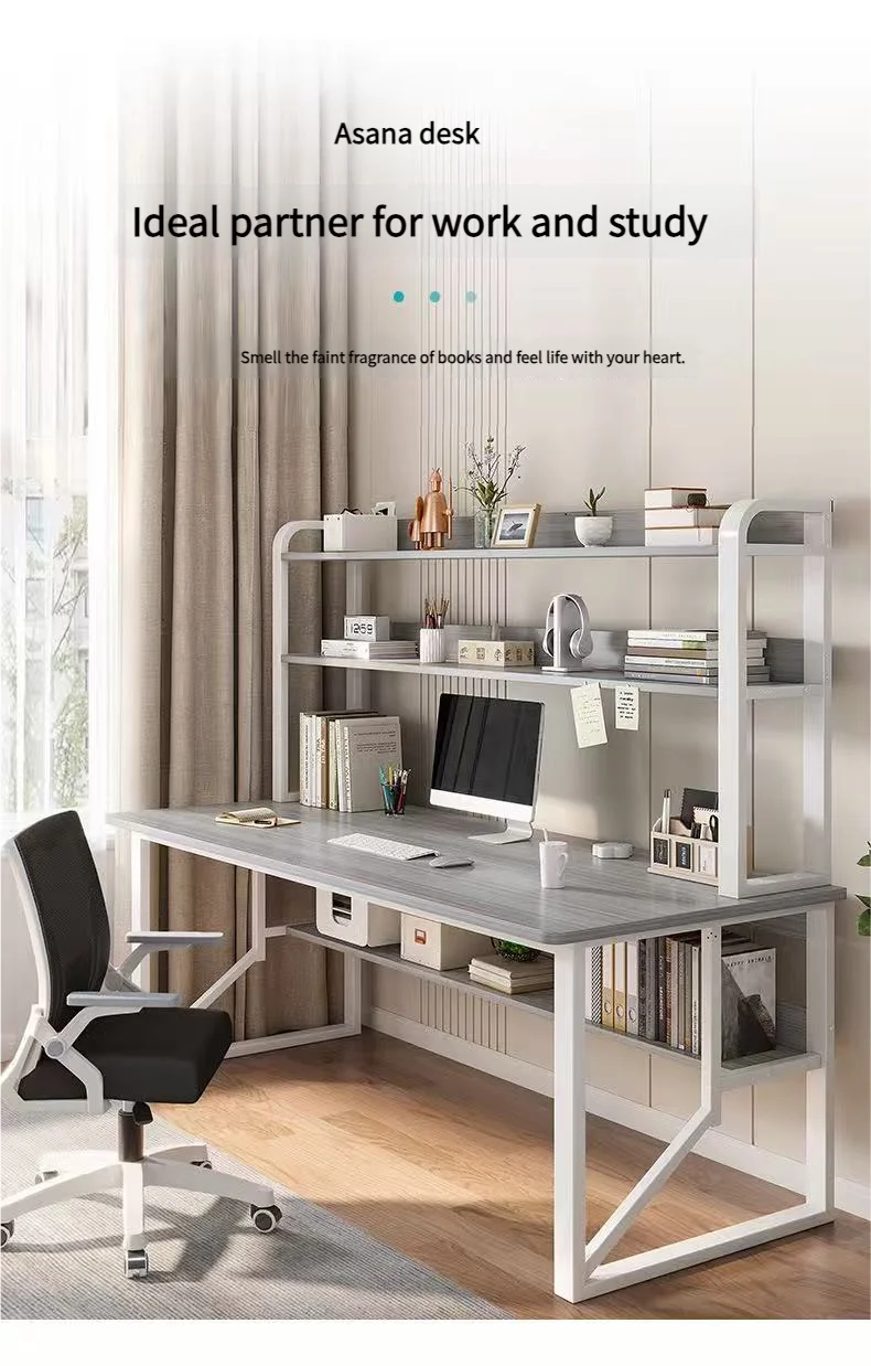 Modern Integrated Desk And Bookshelf